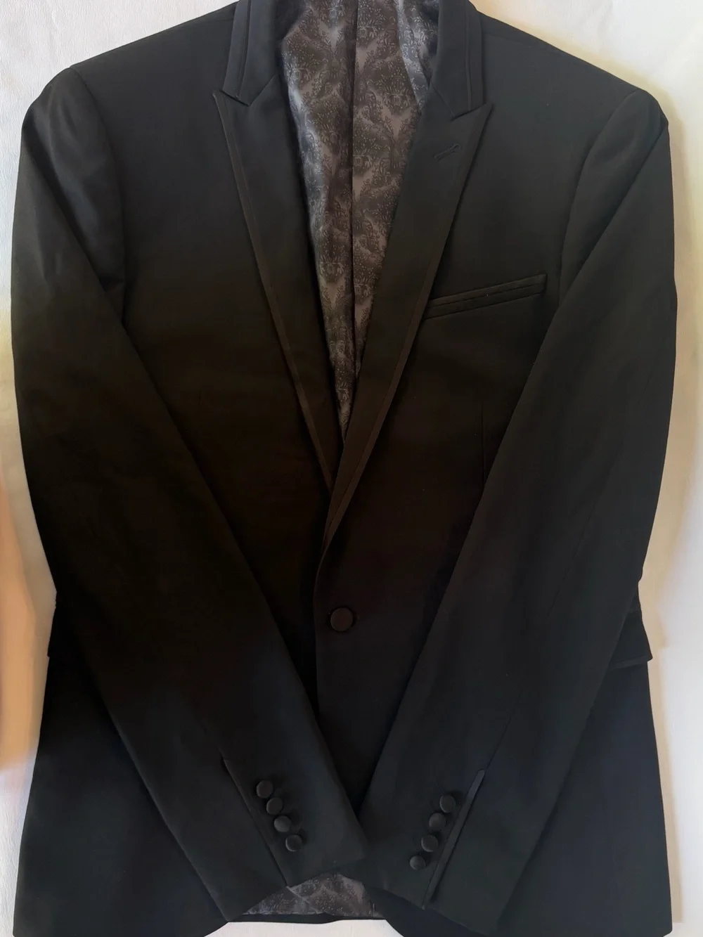 Men's Black Single-Breasted Tuxedo Blazer